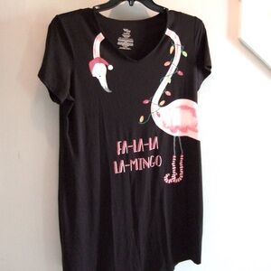 SECRET TREASURES FLAMINGO CHRISTMAS SLEEPWEAR SZ S/M